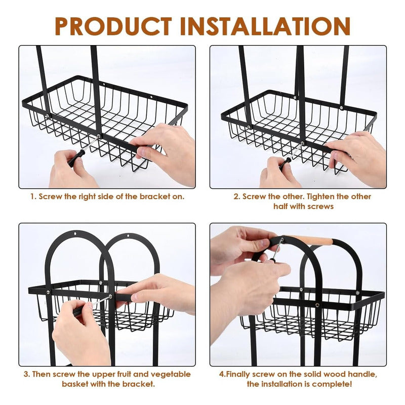 Organizador Frutas Verduras Cesta De Cocina Metalice - Chamos Store