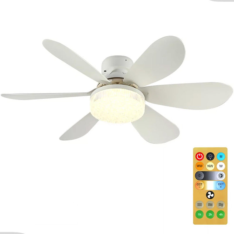 Ventilador De Techo Con Luz Led E27 Silencioso Control - Chamos Store