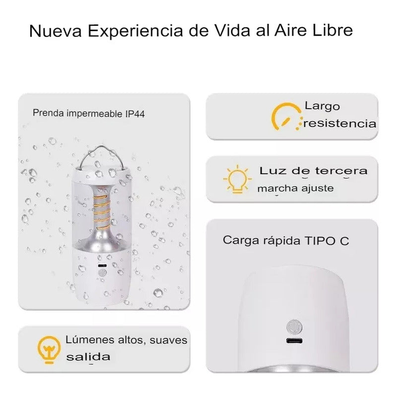 Lampara De Emergencia Lampara Luz Calida Linterna Luz Fria - Chamos Store