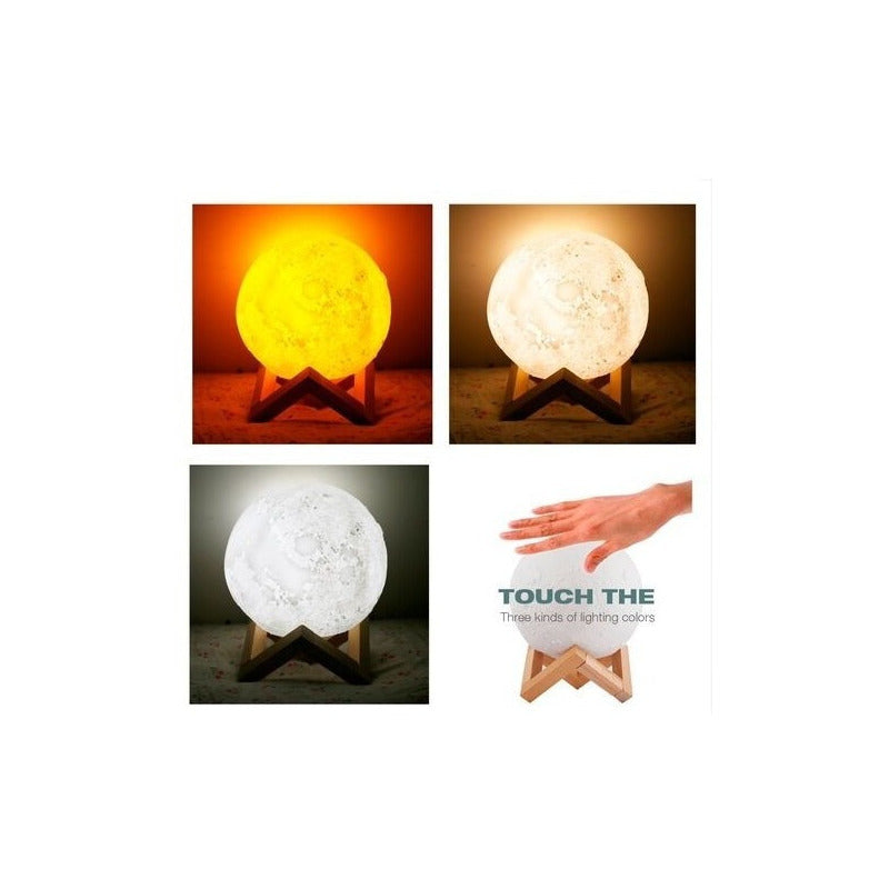 Lámpara Luna 3d Táctil Led 16 Colores Usb - Chamos Store
