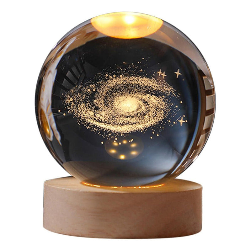 Lampara Mesa De Noche Bola De Cristal Planetaria Imagen 3d - Chamos Store
