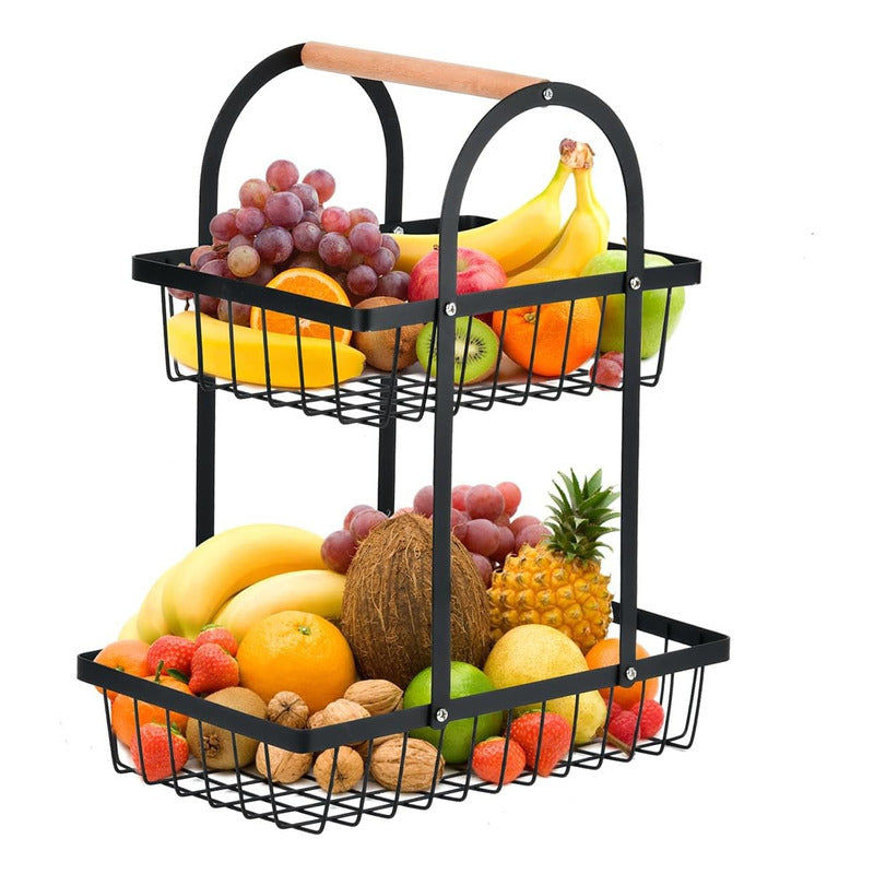 Organizador Frutas Verduras Cesta De Cocina Metalice - Chamos Store