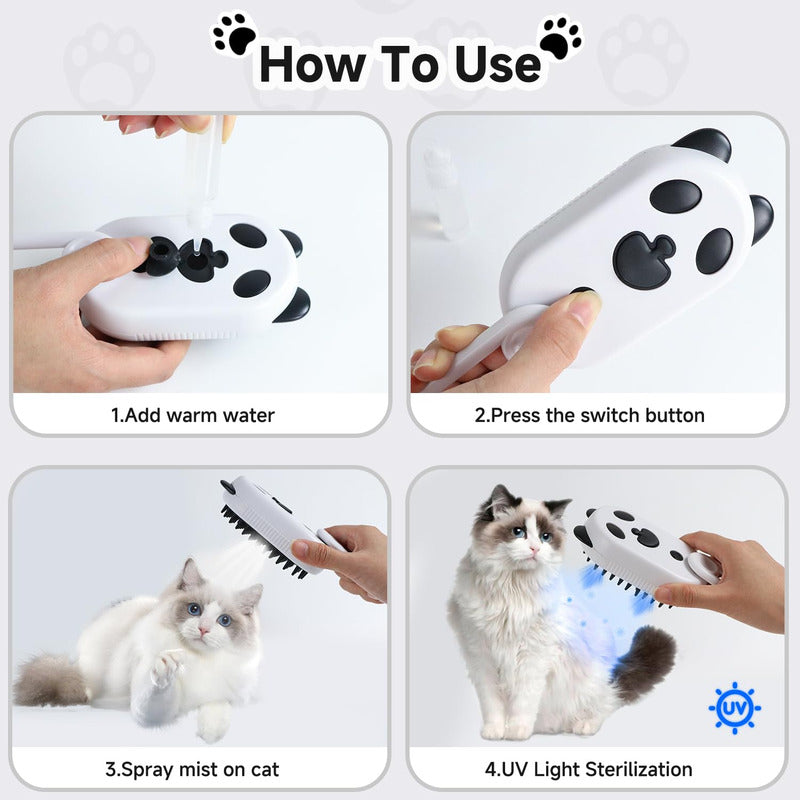 Cepillo De Vapor Para Mascota 4 En 1 Luz Uv Limpieza De Pelo - Chamos Store