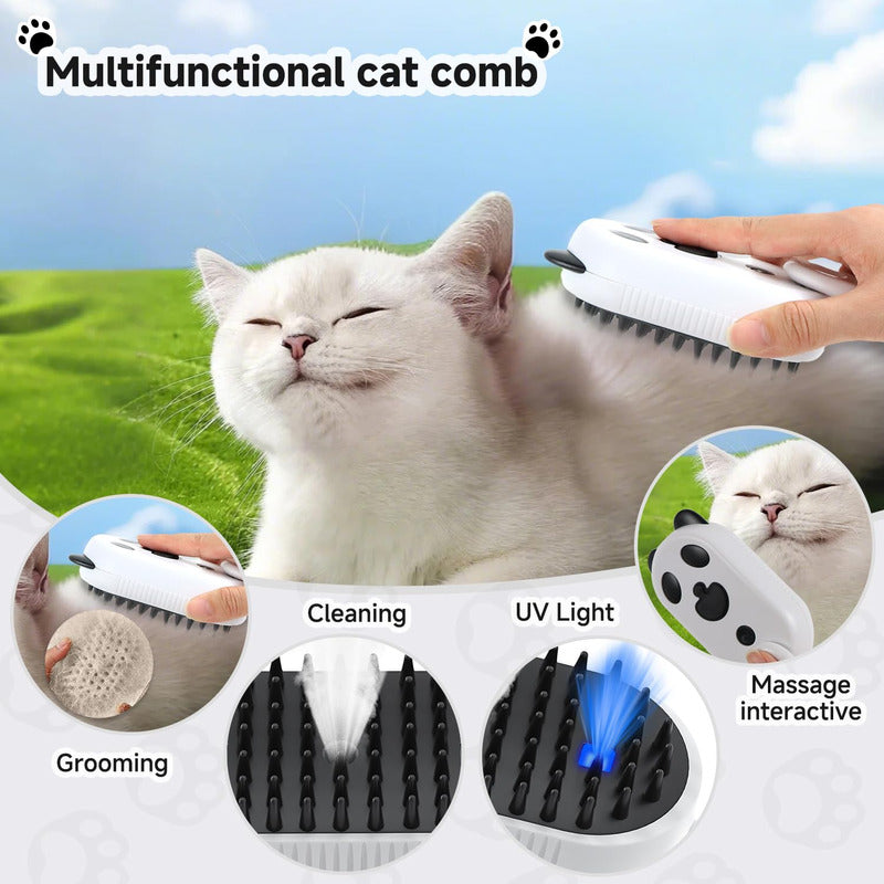 Cepillo De Vapor Para Mascota 4 En 1 Luz Uv Limpieza De Pelo - Chamos Store