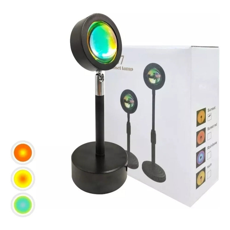 Lampara Sunset Sun Rainbow Proyección Puesta De Sol Usb - Chamos Store