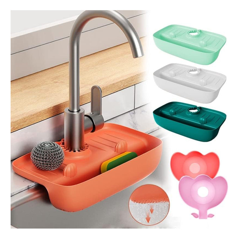 Organizador Escurridor Multiusos Esponja Soporte Utensilios. - Chamos Store