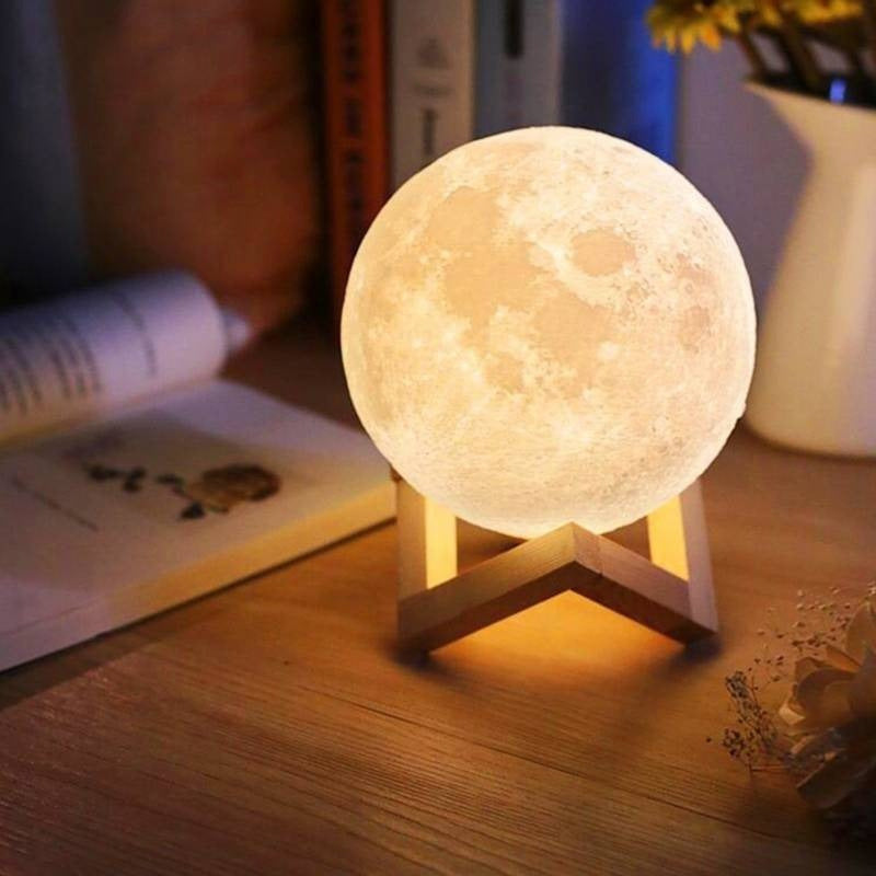 Lámpara Luna 3d Táctil Led 16 Colores Usb - Chamos Store