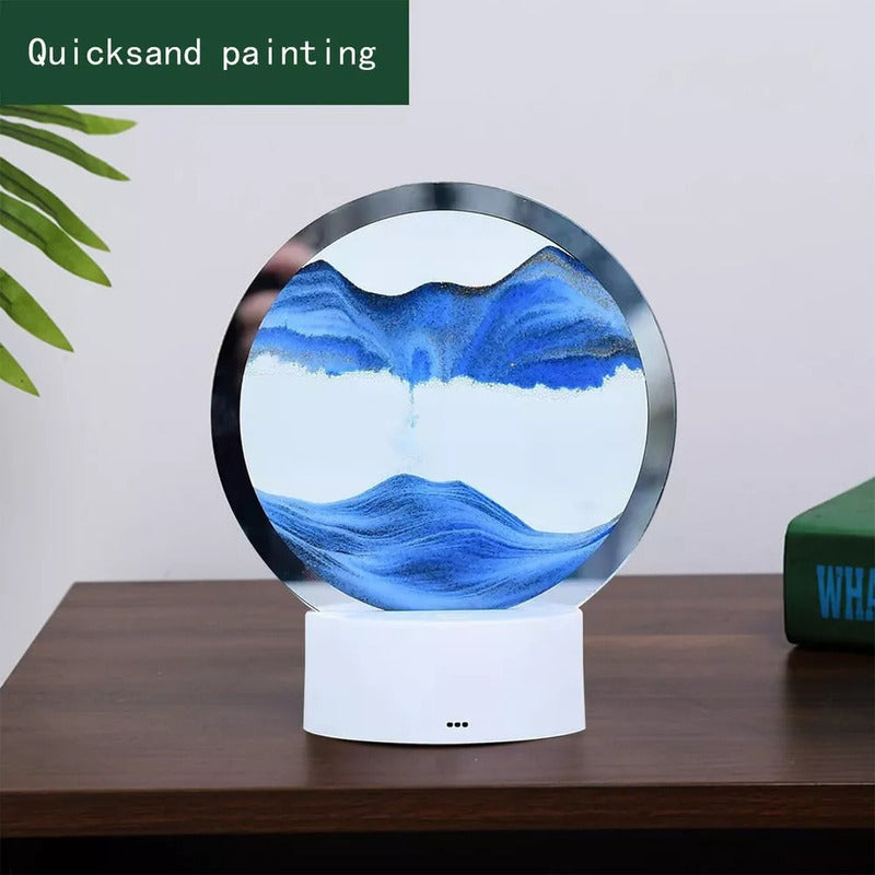 Arte De Arena En Movimiento Decoración Con Luz Lampara Mesa - Chamos Store
