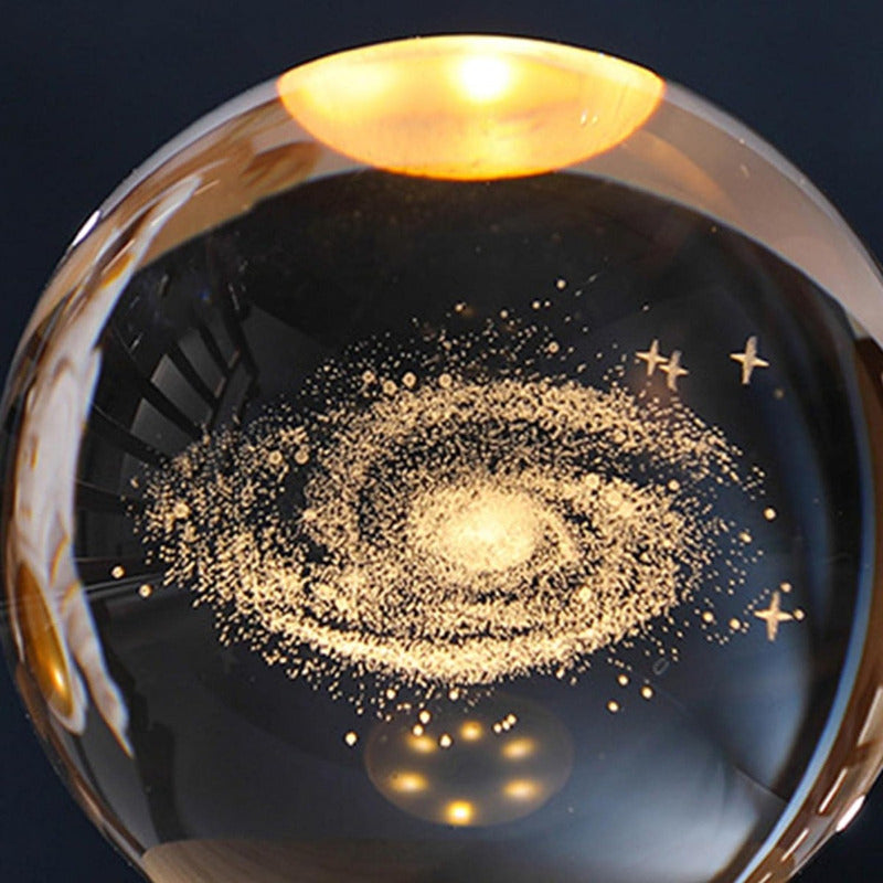 Lampara Mesa De Noche Bola De Cristal Planetaria Imagen 3d - Chamos Store