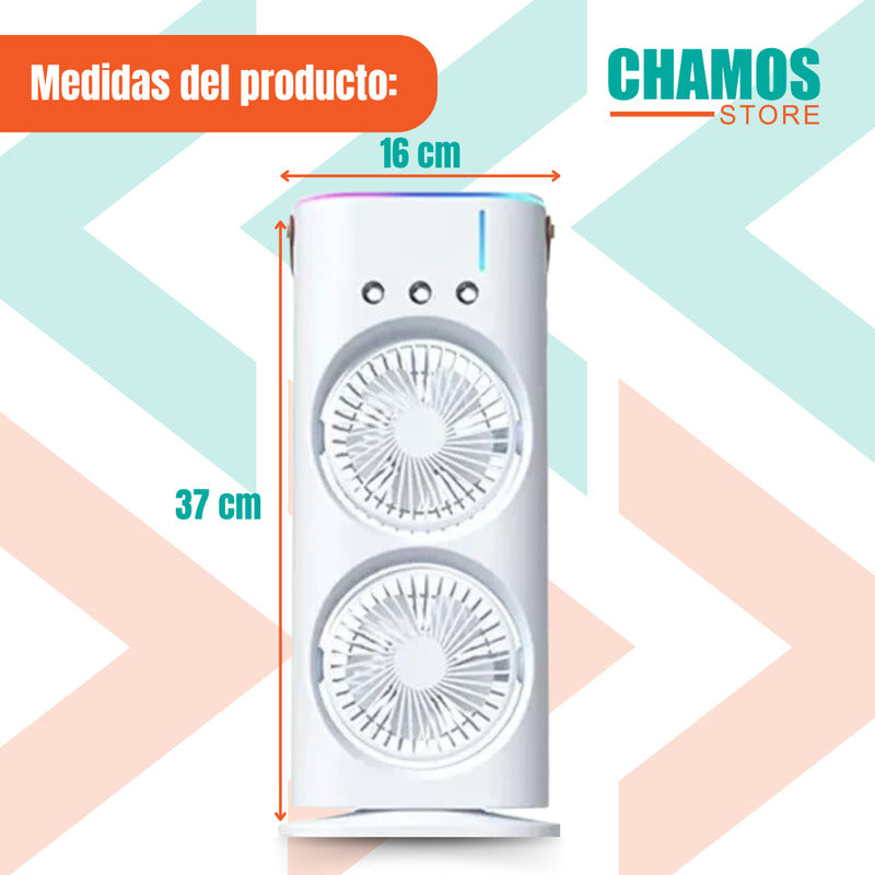 Doble Ventilador De Aire Frío Humidificador Para Escritorio - Chamos Store