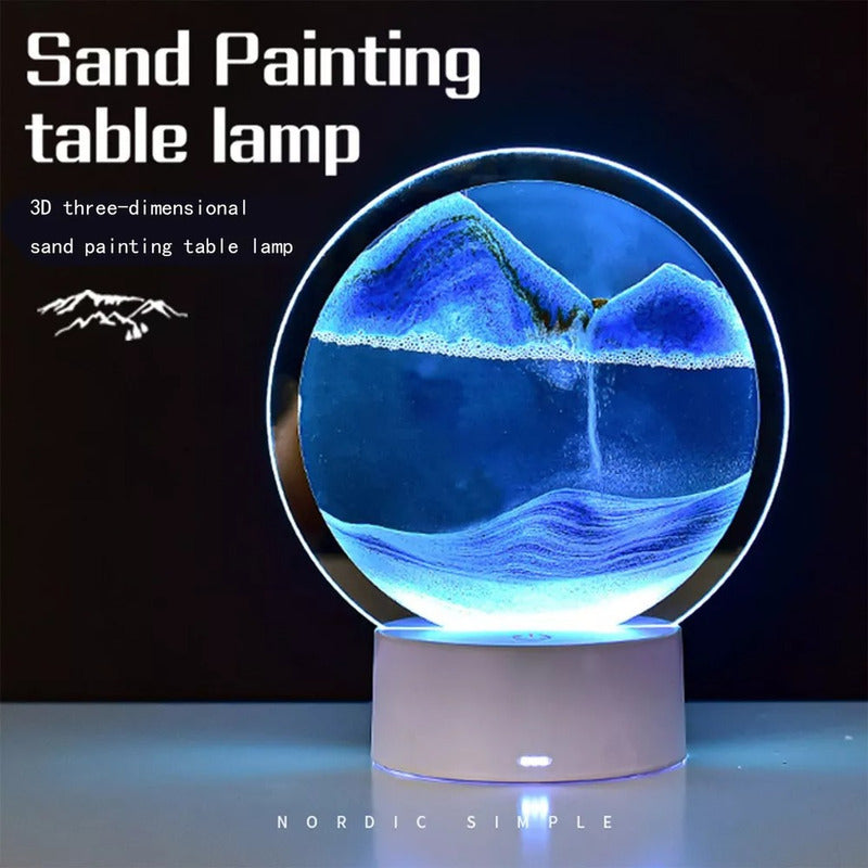 Arte De Arena En Movimiento Decoración Con Luz Lampara Mesa - Chamos Store