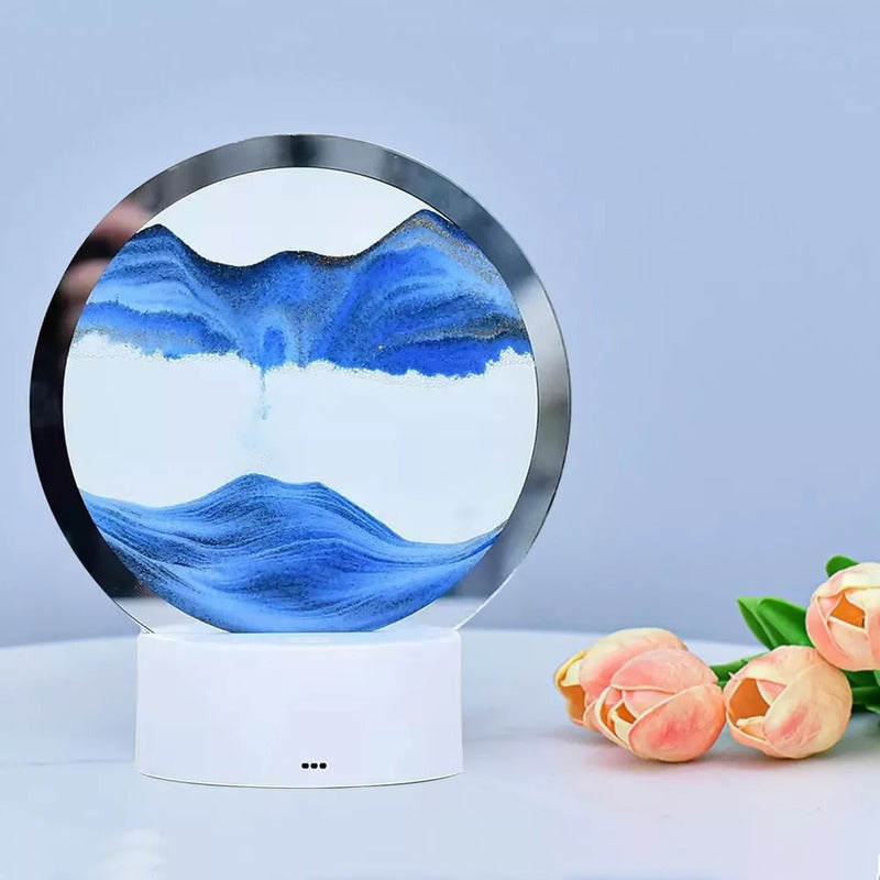 Arte De Arena En Movimiento Decoración Con Luz Lampara Mesa - Chamos Store