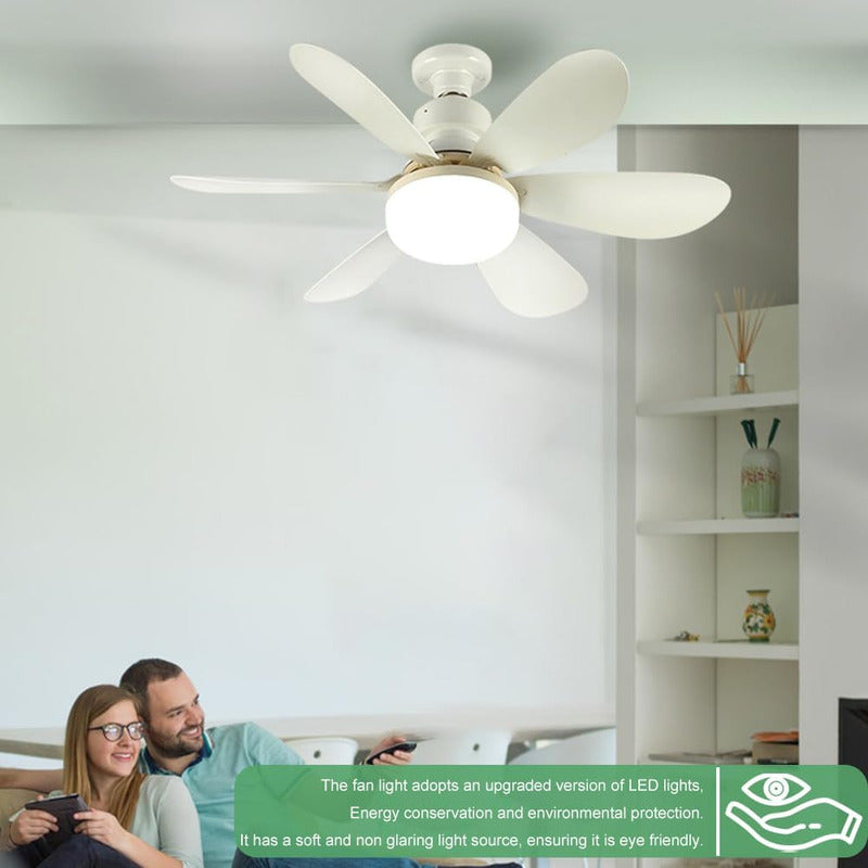 Ventilador De Techo Con Luz Led E27 Silencioso Control - Chamos Store