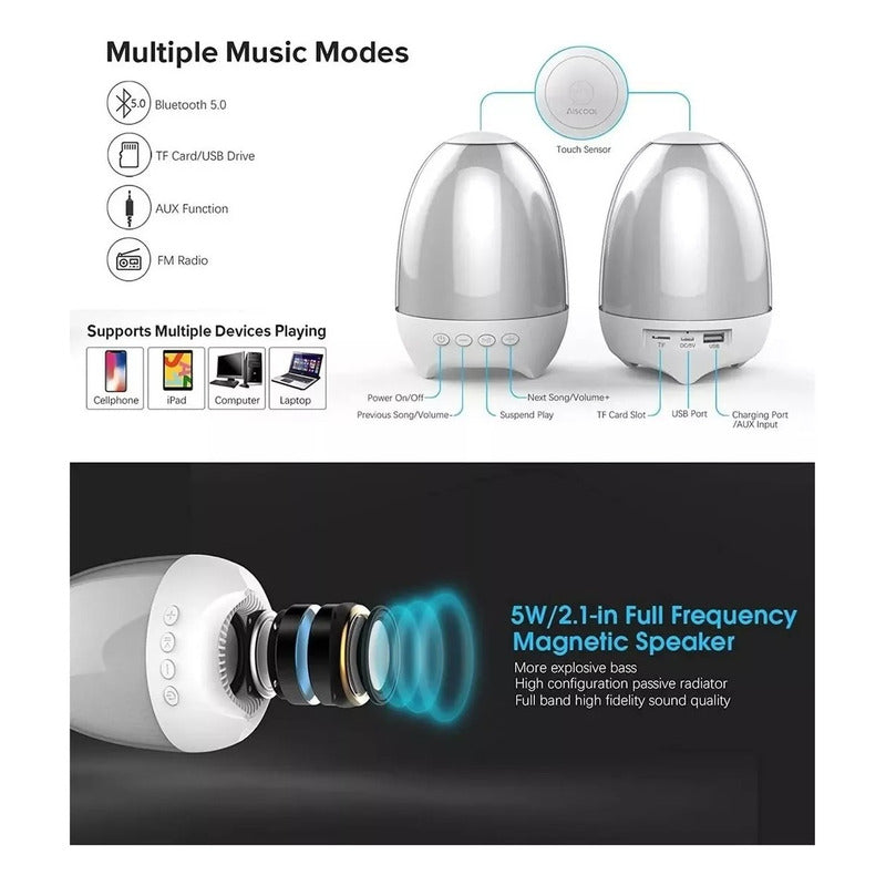 Espanta Cuco Lampara Parlante Bluetooth Luz Nocturna Bebe - Chamos Store