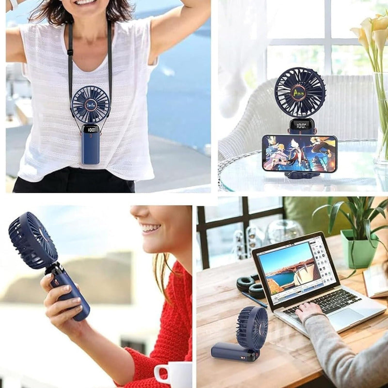 Ventilador Personal Portátil Usb Recargable 5 Velocidades - Chamos Store