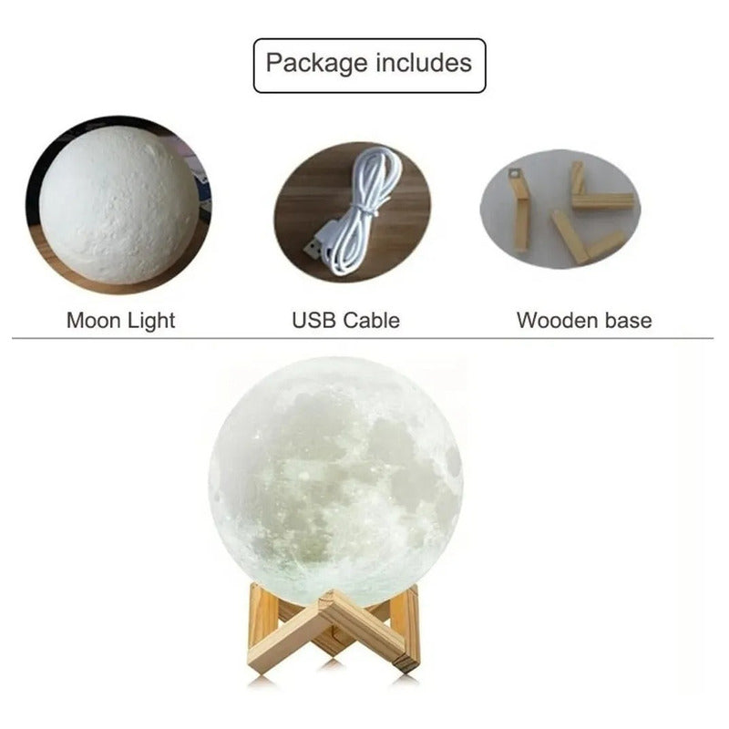 Lámpara Luna 3d Táctil Led 16 Colores Usb - Chamos Store
