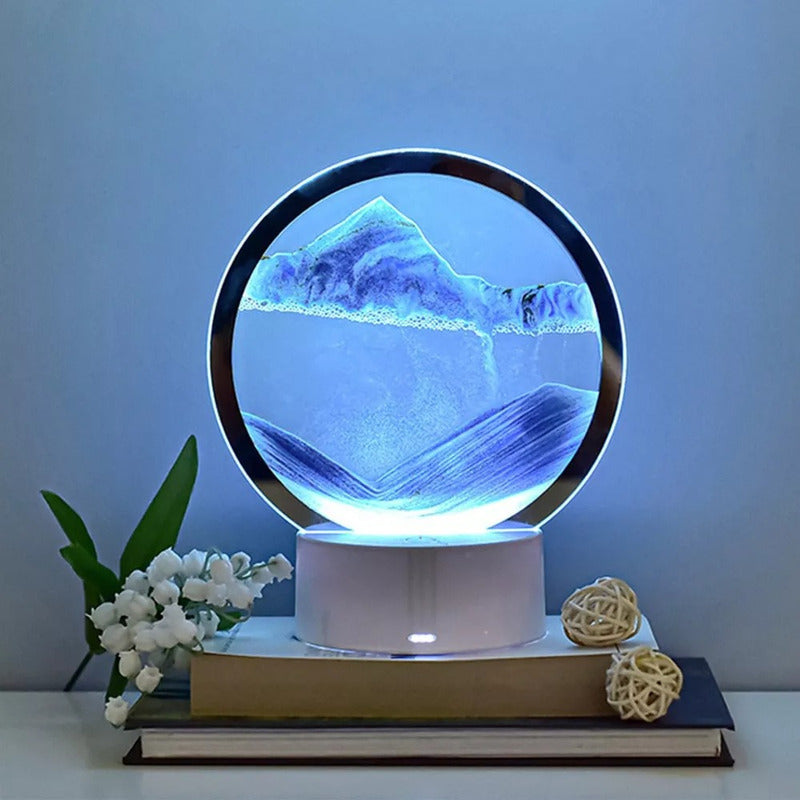 Arte De Arena En Movimiento Decoración Con Luz Lampara Mesa - Chamos Store