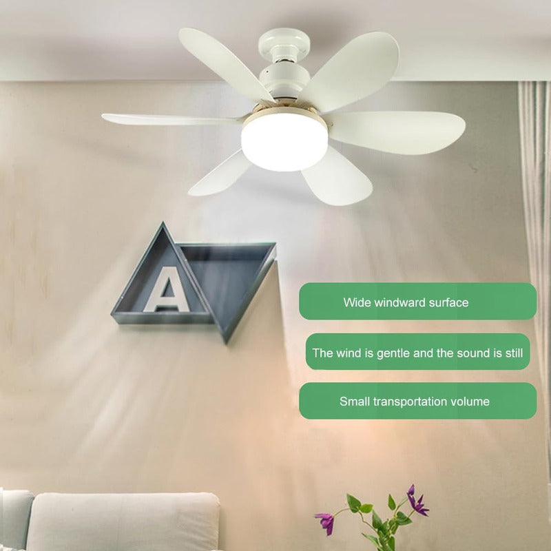 Ventilador De Techo Con Luz Led E27 Silencioso Control - Chamos Store