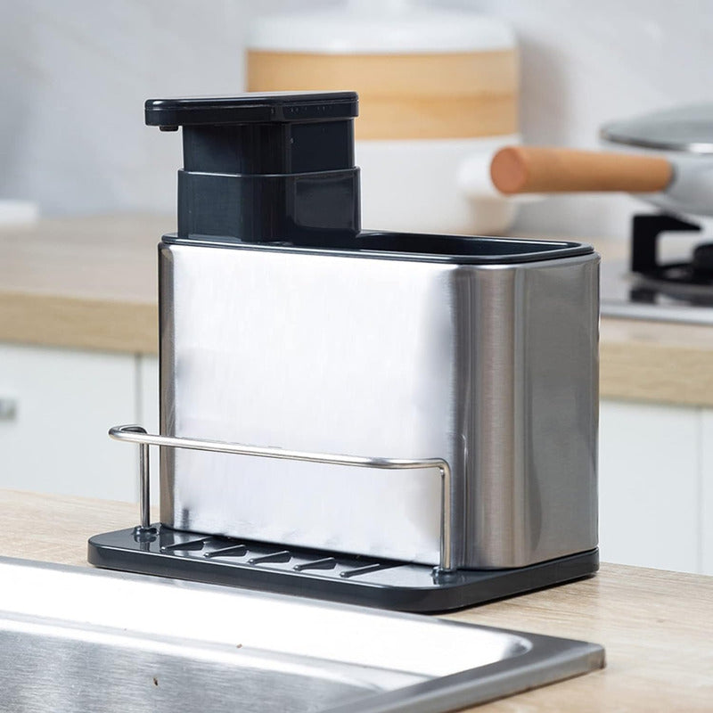 Dispensador De Jabón Soporte Esponja Escurridor Acero - Chamos Store
