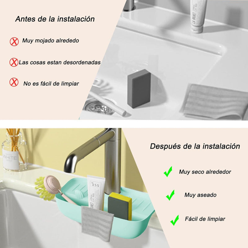 Organizador Escurridor Multiusos Esponja Soporte Utensilios. - Chamos Store