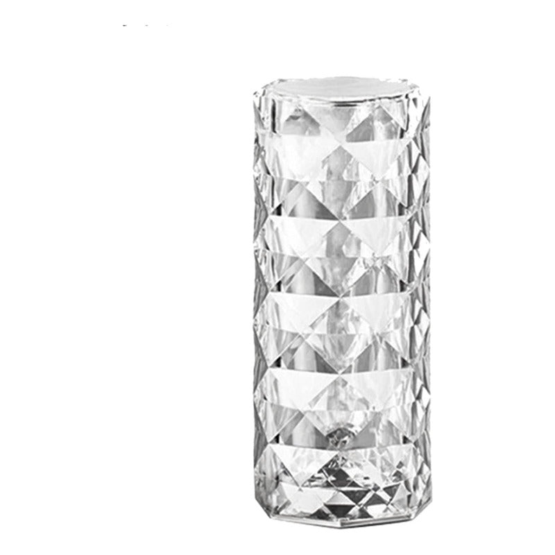 Lampara De Cristal Figura Rosa Touch Mesa Noche Recargable - Chamos Store