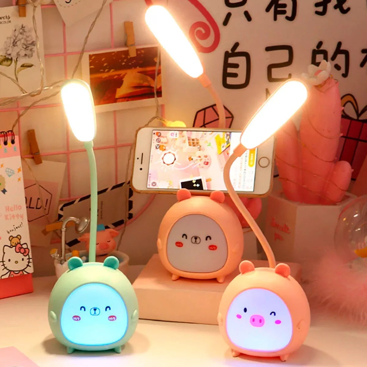 Lampara De Mesa Escritorio Led Rgb Con Diseño Kawaii - Chamos Store