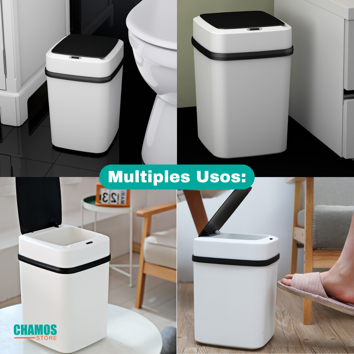 Bote Basura Inteligente Con Sensor Papelera Automática - Chamos Store
