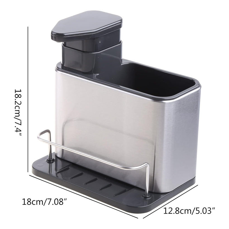 Dispensador De Jabón Soporte Esponja Escurridor Acero - Chamos Store
