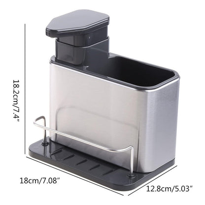 Dispensador De Jabón Soporte Esponja Escurridor Acero - Chamos Store