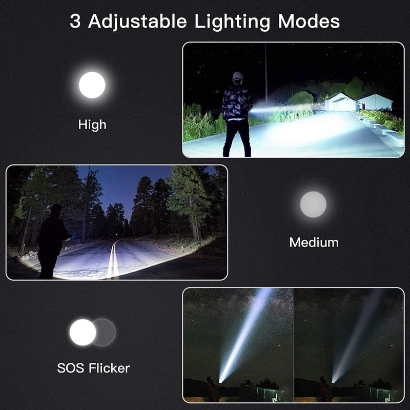 Linterna De Mano P50 Impermeable De 5.000 Lumen Carga Usb - Chamos Store