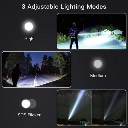 Linterna De Mano P50 Impermeable De 5.000 Lumen Carga Usb - Chamos Store