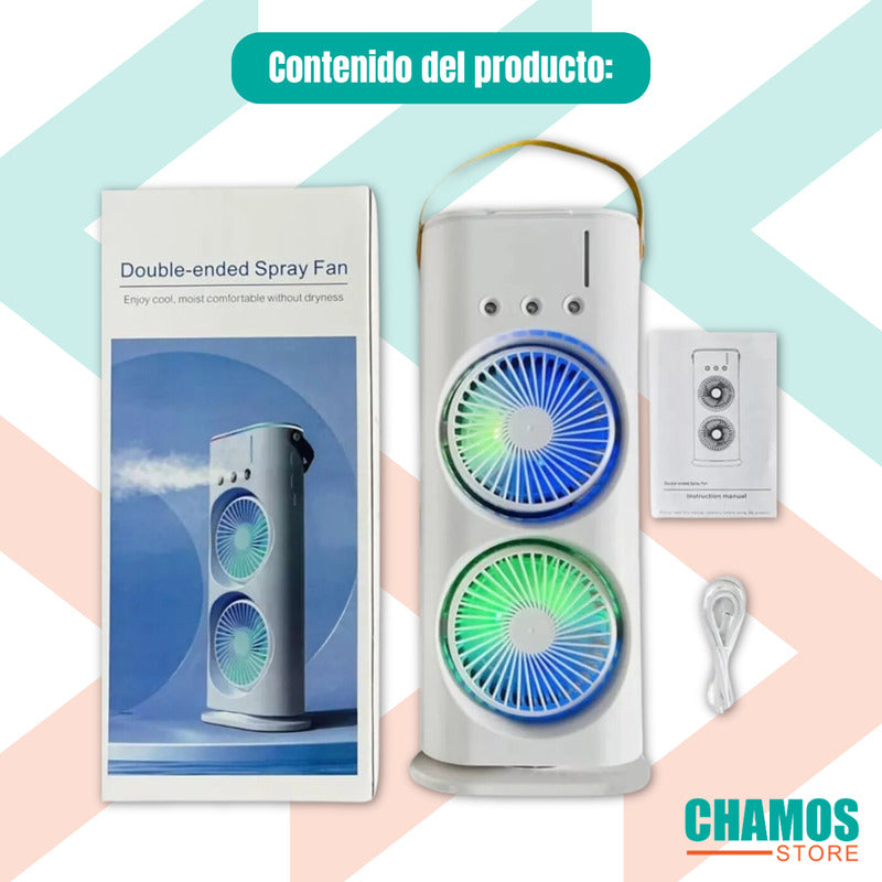 Doble Ventilador De Aire Frío Humidificador Para Escritorio - Chamos Store