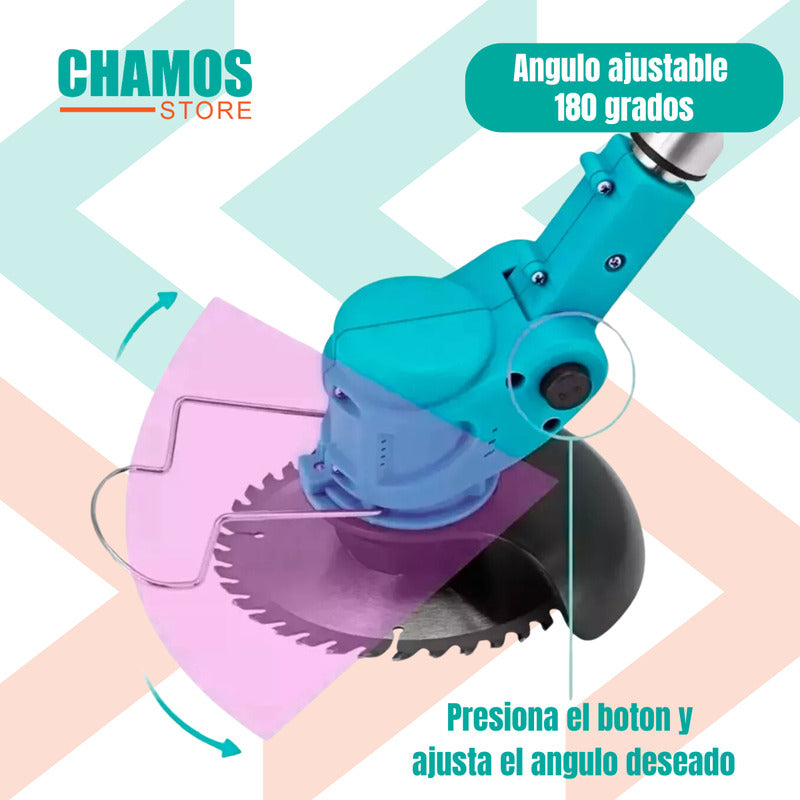 Cortadora De Césped Pasto Inalámbrica 2 Baterías Accesorios - Chamos Store