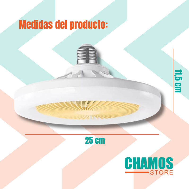 Ventilador De Techo Con Lampara Led Con Control Remoto - Chamos Store