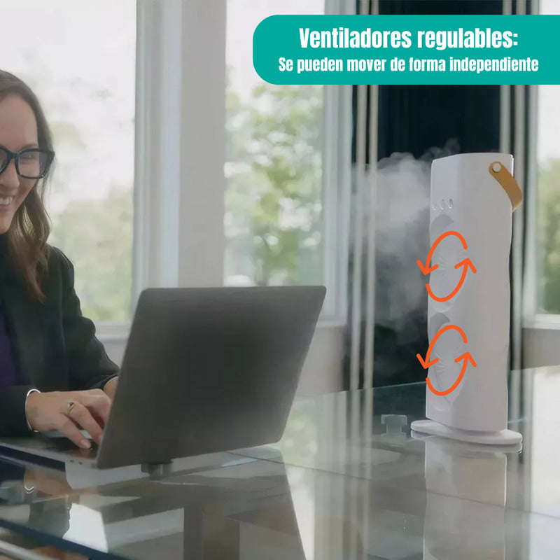 Doble Ventilador De Aire Frío Humidificador Para Escritorio - Chamos Store