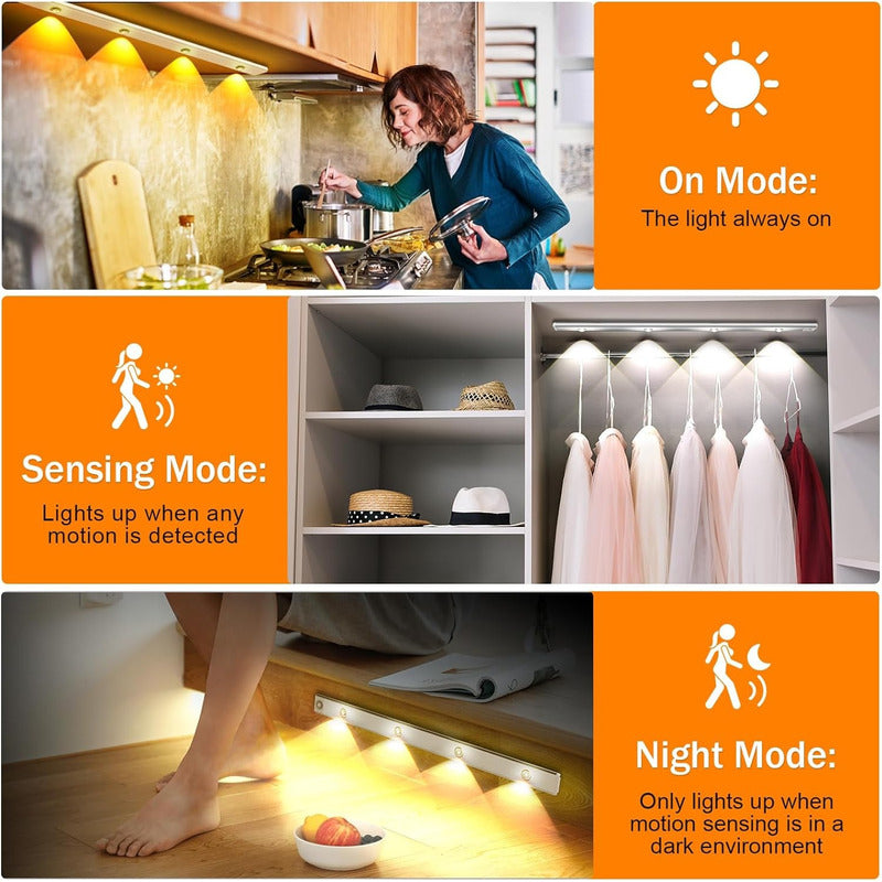 Barra Tira Luz Led Con Sensor De Movimiento 40 Cm - Chamos Store