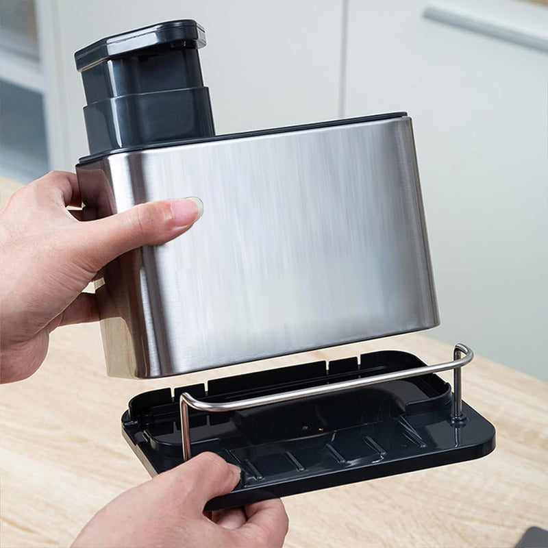 Dispensador De Jabón Soporte Esponja Escurridor Acero - Chamos Store