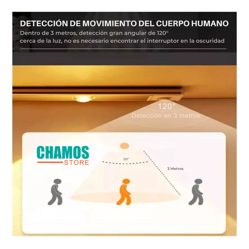 Barra Tira Luz Led Con Sensor De Movimiento 40 Cm - Chamos Store