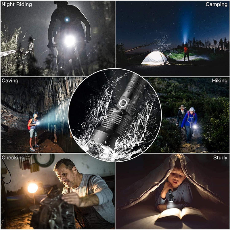 Linterna De Mano P50 Impermeable De 5.000 Lumen Carga Usb - Chamos Store