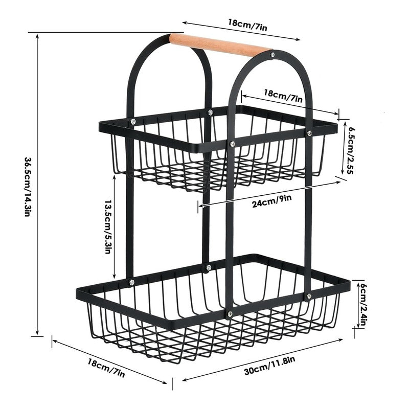 Organizador Frutas Verduras Cesta De Cocina Metalice - Chamos Store