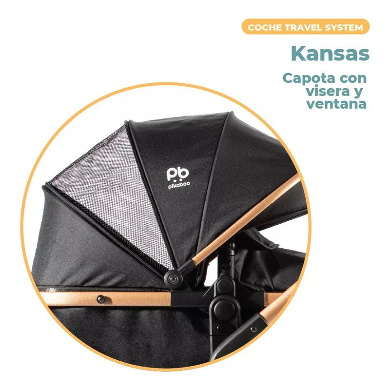 Coche Cuna Travel System Plegable Pikaboo Kansas Negro - Chamos Store