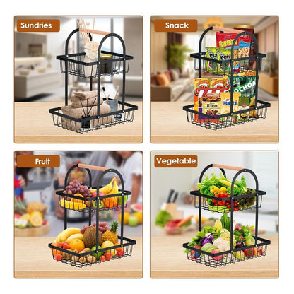 Organizador Frutas Verduras Cesta De Cocina Metalice - Chamos Store