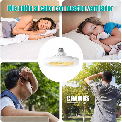 Ventilador De Techo Con Lampara Led Con Control Remoto - Chamos Store